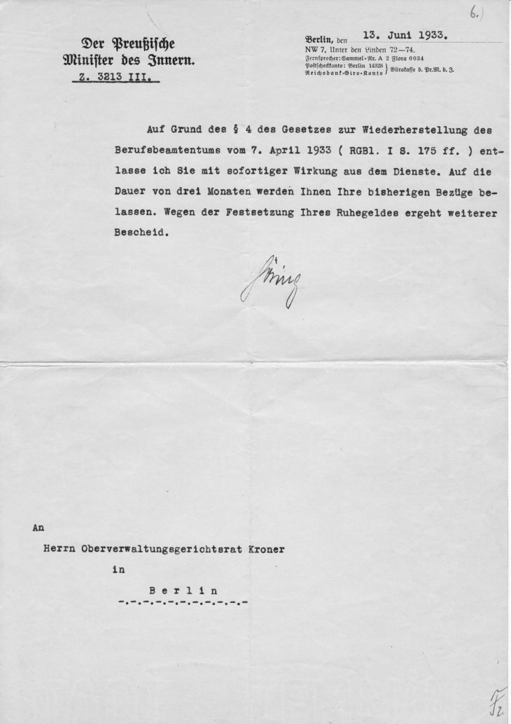 Historischer Brief mit der Unterschrift von Hermann Göring.