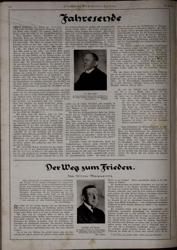 Historischer Zeitungsartikel mit dem Titel: Jahresende